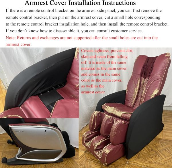 FBKPHSS Massage Chair Cover, Full Body Stretch Fabric Zero Gravity Shiatsu - Image 4