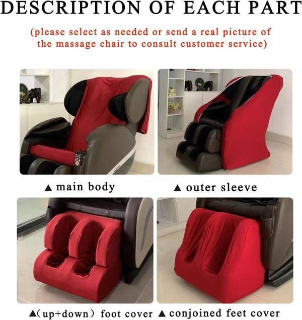 Full Body Massage Chair Cover Protector,Zero Gravity Wing Recliner Chair - Image 4