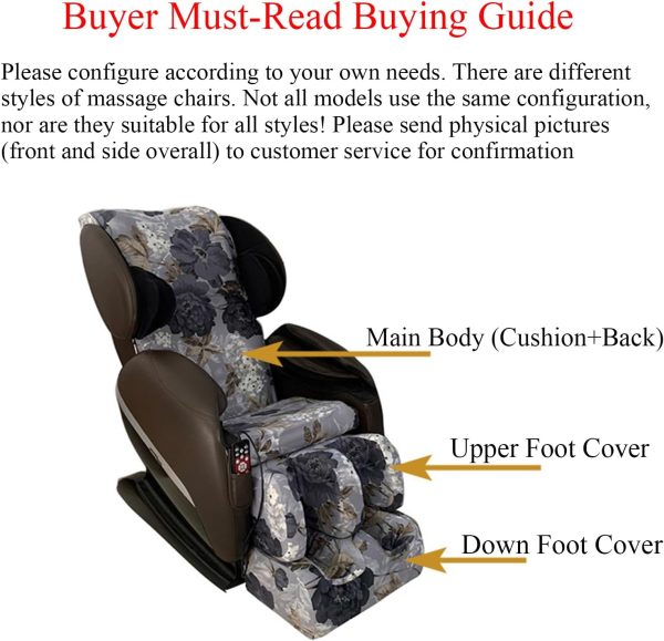 Massage Chair Cover, Full Body Shiatsu Massage Chair Replacement Cover, - Image 4