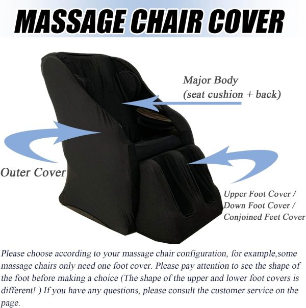 Dustproof Massage Chair Cover, Full Body Shiatsu Zero Gravity Chair Covers - Image 3