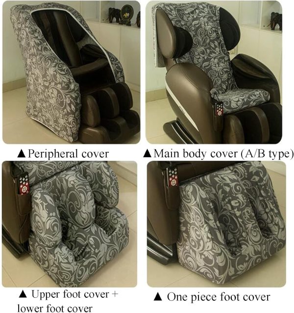 Dustproof Printing Massage Chair Cover, Full Body Shiatsu Zero Gravity - Image 4