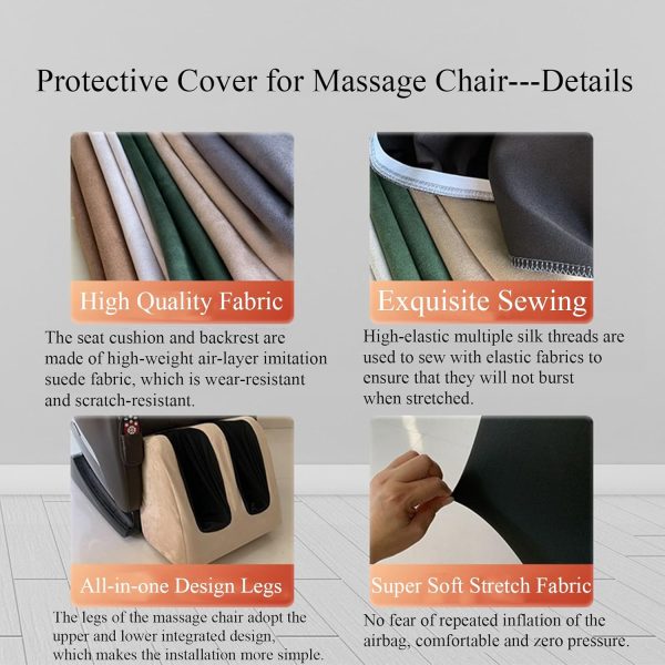 FBKPHSS Full Body Zero Gravity Single Recliner Chair Cover Sweat-Resistant - Image 5