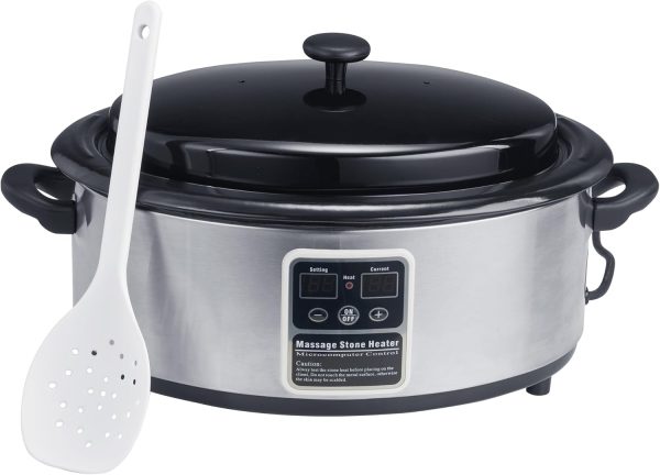 Master Massage 6 Quart LED Hot Stone Warmer with Digital Display– Stainless - Image 2
