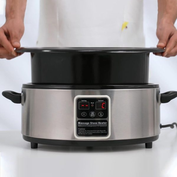 Master Massage 6 Quart LED Hot Stone Warmer with Digital Display– Stainless - Image 3