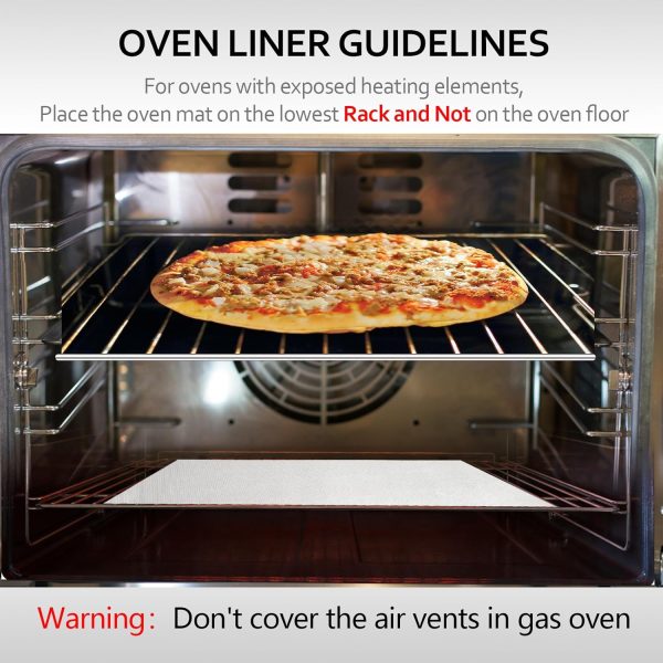 5 Pack Silver Oven Liners for Bottom of Oven, 16x24 inch Thick Heavy Duty - Image 4