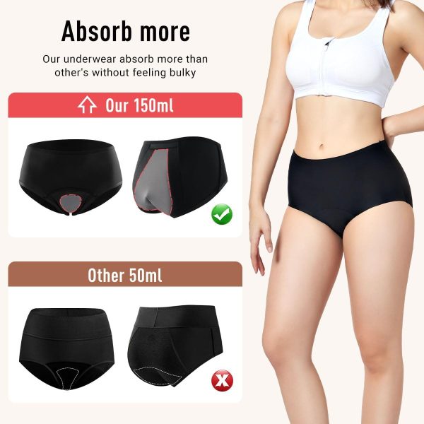 Incontinence Underwear for Women 150ml High Absorbent Leak Proof Underwear - Image 3