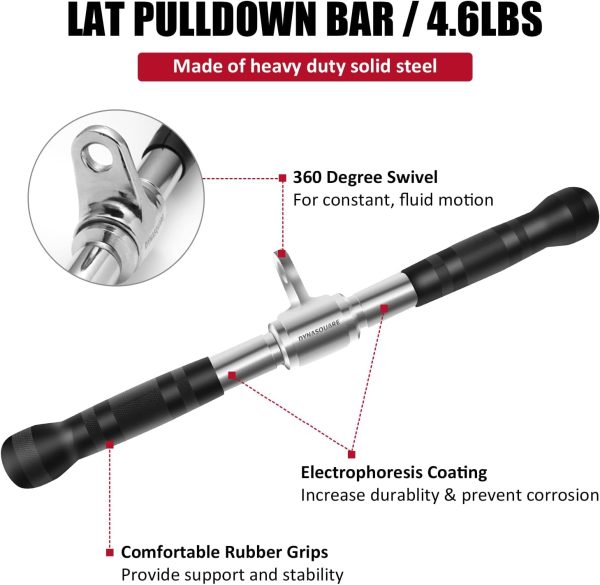 Tricep Press Down Cable Machine Attachment, Made of Heavy Duty Solid Steel, - Image 3