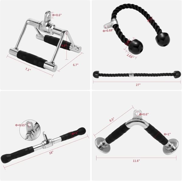 Tricep Press Down Cable Machine Attachment, Made of Heavy Duty Solid Steel, - Image 7