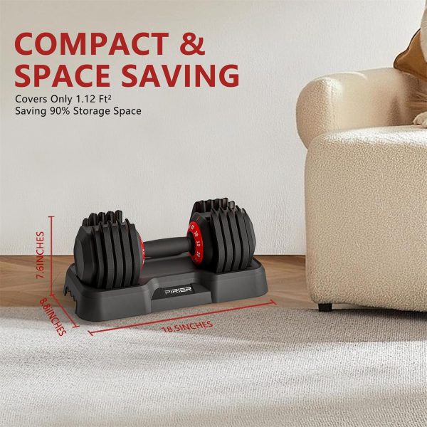 Adjustable Dumbbell 55LB Single Dumbbell 10 Weight Options Dumbbell - Image 3