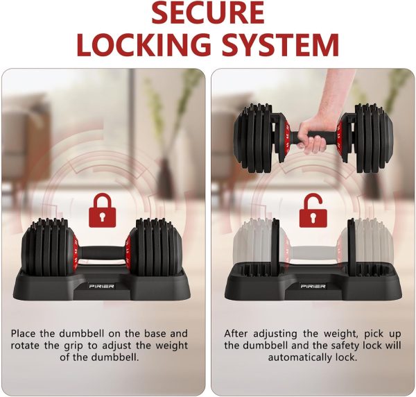 Adjustable Dumbbell 55LB Single Dumbbell 10 Weight Options Dumbbell - Image 6