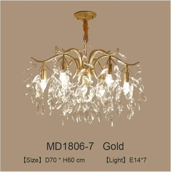 Chandelier Chandelier Luxury Led Crystal Chandelier Wicker Leaf Chandelier - Image 3