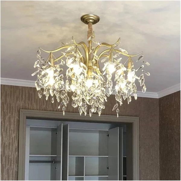 Chandelier Chandelier Luxury Led Crystal Chandelier Wicker Leaf Chandelier - Image 2