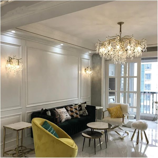 Chandelier Chandelier Luxury Led Crystal Chandelier Wicker Leaf Chandelier - Image 4