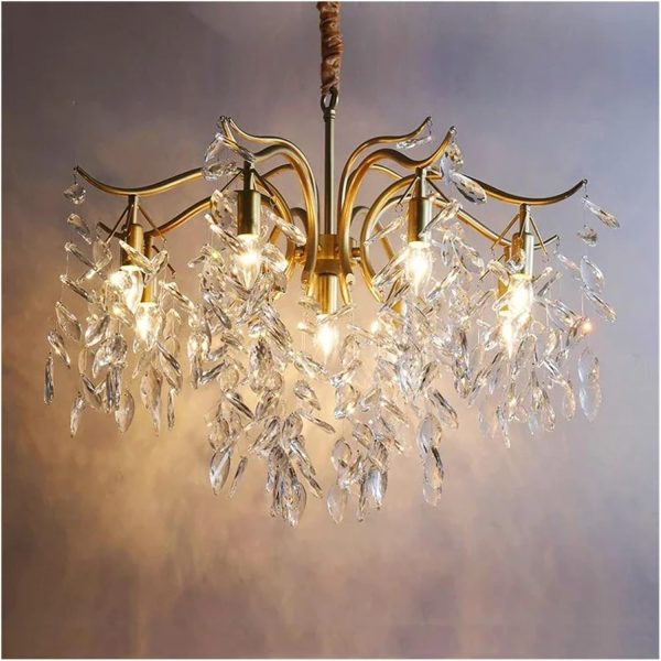 Chandelier Chandelier Luxury Led Crystal Chandelier Wicker Leaf Chandelier - Image 5
