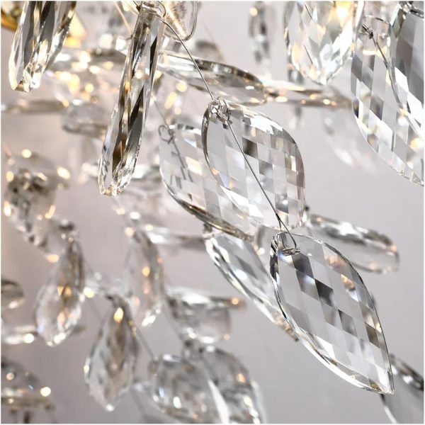 Chandelier Chandelier Luxury Led Crystal Chandelier Wicker Leaf Chandelier - Image 7