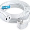 Maximm Extension Cord Heavy Duty (50 Feet) Flat Wire 3-Prong Flat Plug, 14