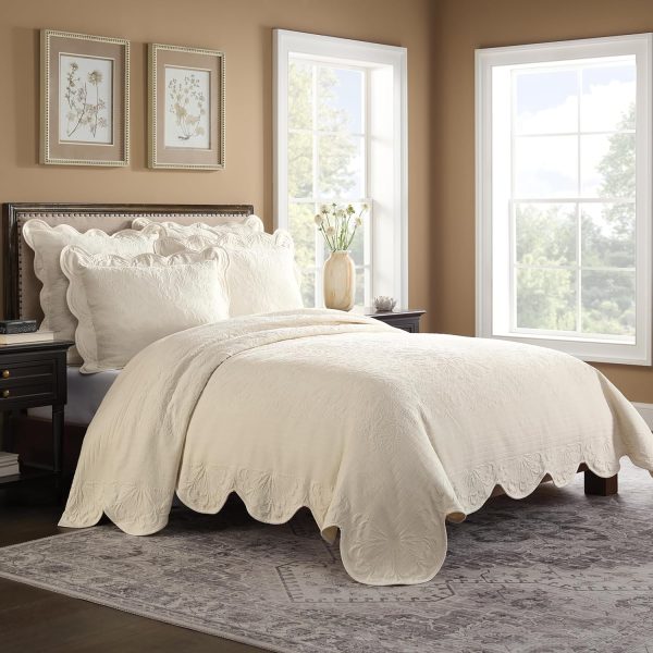 Charleston Estate Modern Farmhouse Floral Matelasse Decorative Pillowcase - Image 4
