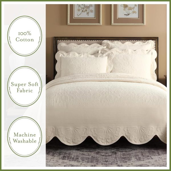 Charleston Estate Modern Farmhouse Floral Matelasse Decorative Pillowcase - Image 5