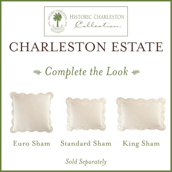 Charleston Estate Modern Farmhouse Floral Matelasse Decorative Pillowcase - Image 7