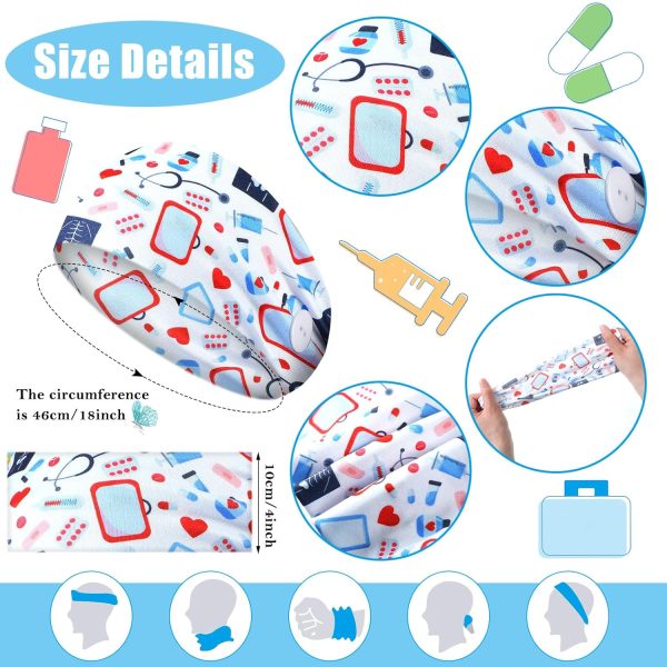 Jexine 20 Pcs Women Nurse Headbands with Button Wide Nurse Headbands for - Image 2