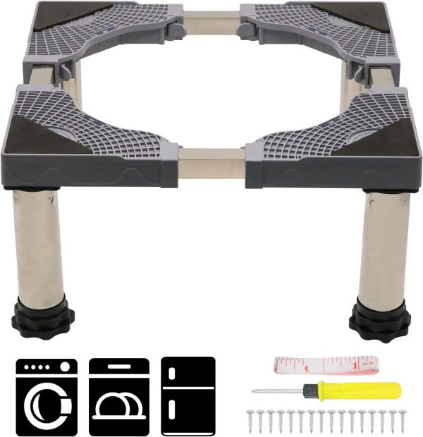 Mini Fridge Stand with 4 Strong Feet Height 9.3"-10.2" Adjustable Dryer