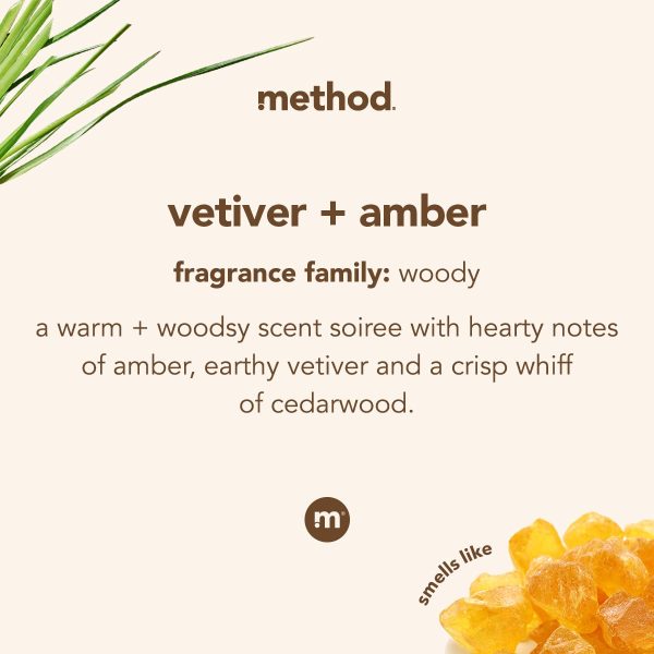 Method Gel Hand Soap, Vetiver + Amber, Reusable Black Aluminum Bottle, - Image 3