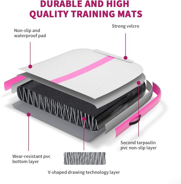 10ft 13ft 16ft 20ft Inflatable Air Gymnastics Mat Pink/Purple Track - Image 4