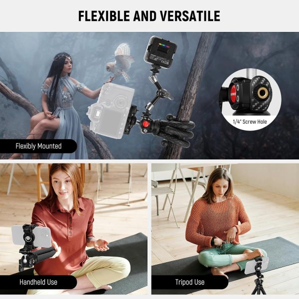 NEEWER Flexible Tripod with Remote, Mini Camera Phone Tripod Stand Vlog - Image 8