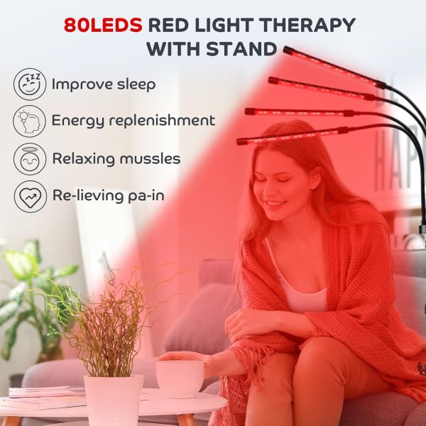 Shyineyou Red Light Therapy for Body, 80LEDs 660nm ＆ 850nm Infrared Light - Image 3