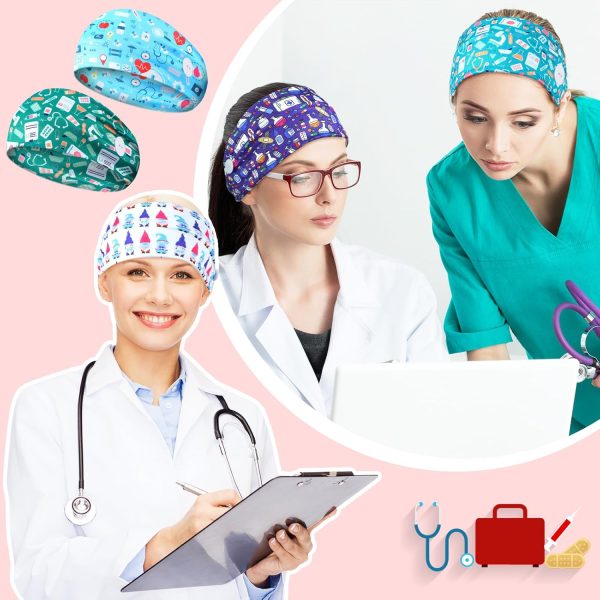 Tigeen 30 Pcs Nurse Headbands for Women Non Slip Nursing Headbands with - Image 4