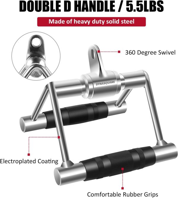 LAT Pulldown Attachments Combo, Cable Machine Accessories with Curl - Image 3