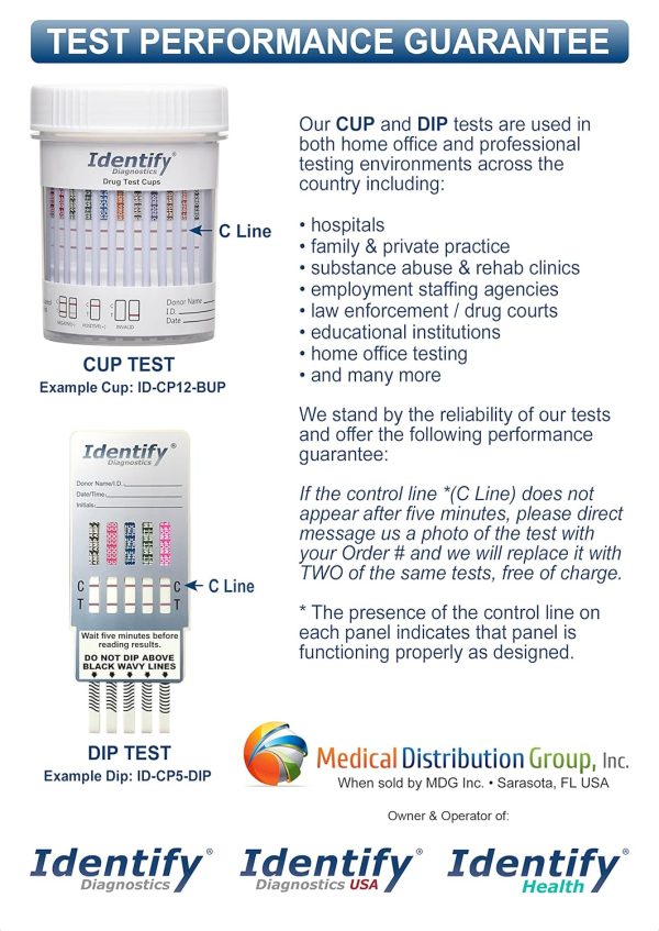 Drug Test Cups - 10 Pack - 6 Panel CLIA Waived Instant Urine Drug Test Kit - Image 7
