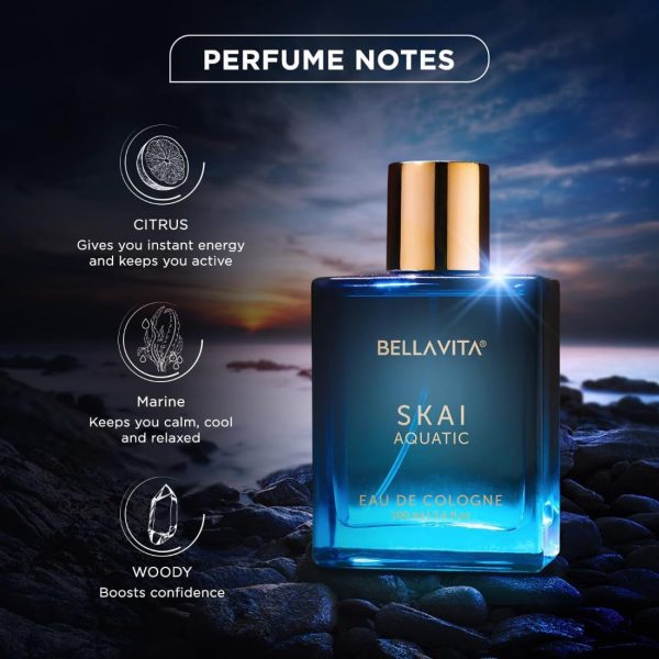 Bella.vitaa Luxury Skai Aquatic Unisex Eau De Cologne with Bergamot, - Image 3