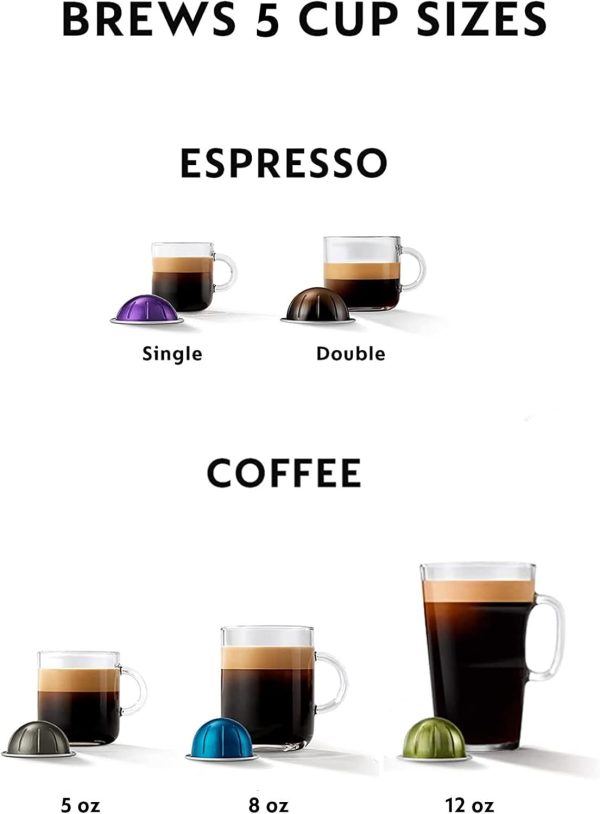 Nespresso Vertuo Pop+ Deluxe Coffee and Espresso Maker by Breville, Titan - Image 5