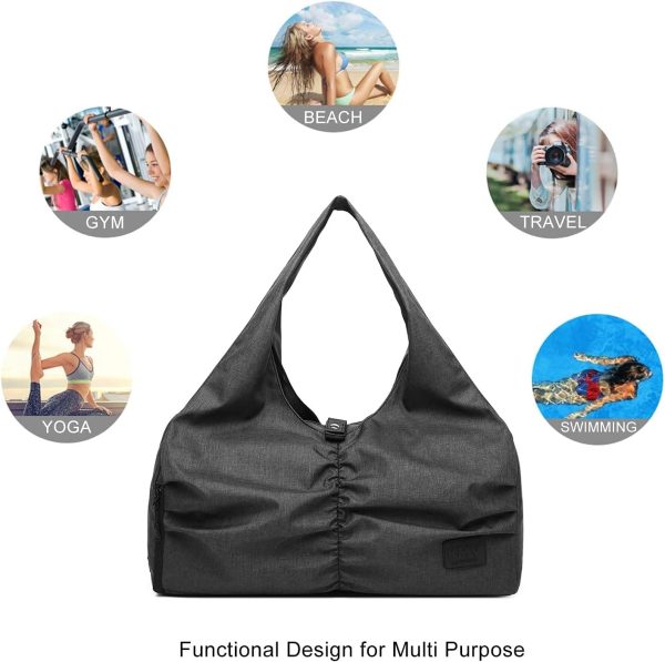 Travel Yoga Gym Bag for Women, Carrying Workout Gear, Makeup, and - Image 4