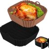 2 PCS Square Silicone Air Fryer Liners - 8 Inch Reusable Air Fryer Pot -