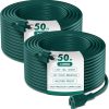 2 Pack 100 ft Indoor Outdoor Extension Cord Waterproof Electric Drop Cord