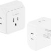 2pack Multi Plug Outlet Extender,Portable Travel Adapter with 5 Outlet