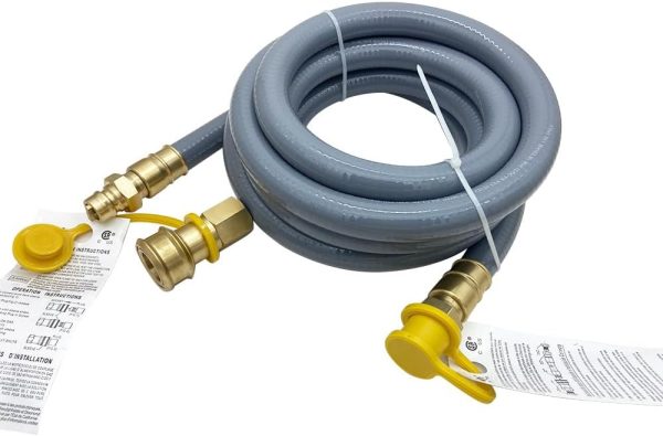 30FT 3/4" ID Natural Gas Hose with Quick Connect Fittings for NG/LP Propane