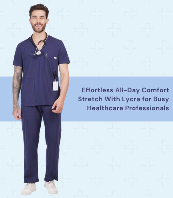 MIKAL Bottom Scrub for Men, Regular Fit with 7 Pockets, Super Soft Cotton - Image 6