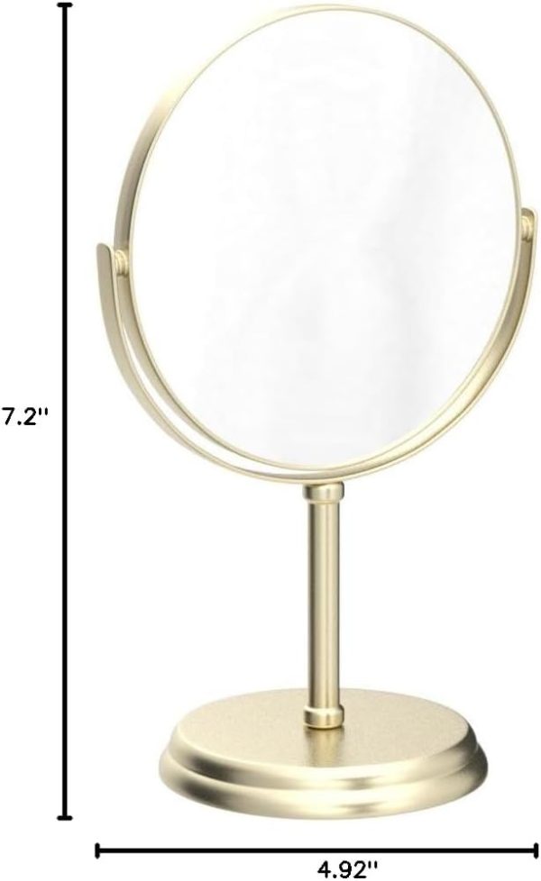 Amazon Basics Tabletop Mount Vanity Round Mirror, 1X/5X Magnification, - Image 5