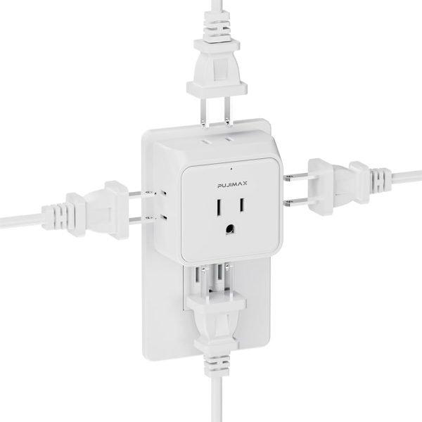 2pack Multi Plug Outlet Extender,Portable Travel Adapter with 5 Outlet - Image 8