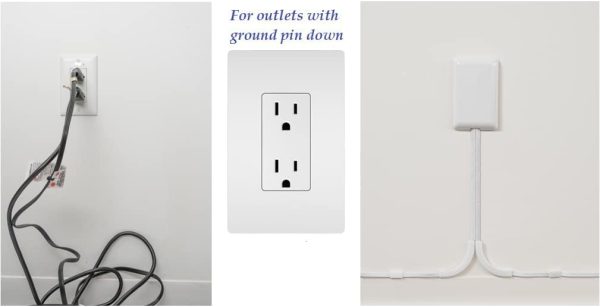 Sleek Socket Original & Patented Ultra-Thin Outlet Concealer with Cord - Image 3