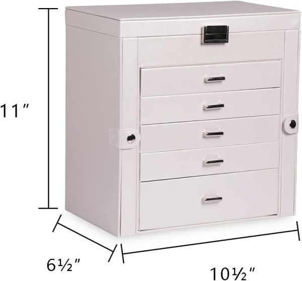 Frebeauty Large Jewelry Box,6-Tier PU Leather Jewelry - Image 2