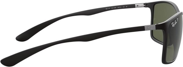 Ray-Ban Men's RB4179 Liteforce Square Sunglasses, Matte Black/Polarized - Image 11