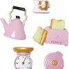 5 PCS Pink Fridge Magnets, Cute 3D Pink Kitchen Appliances Refrigerator
