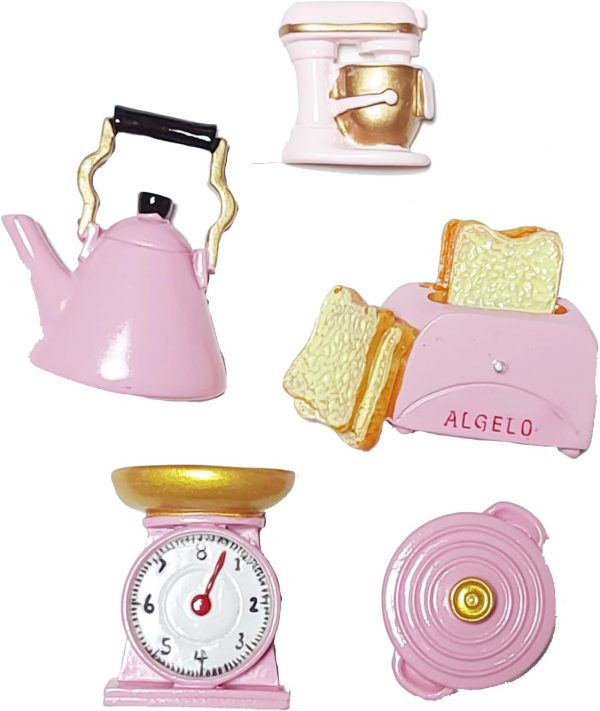 5 PCS Pink Fridge Magnets, Cute 3D Pink Kitchen Appliances Refrigerator