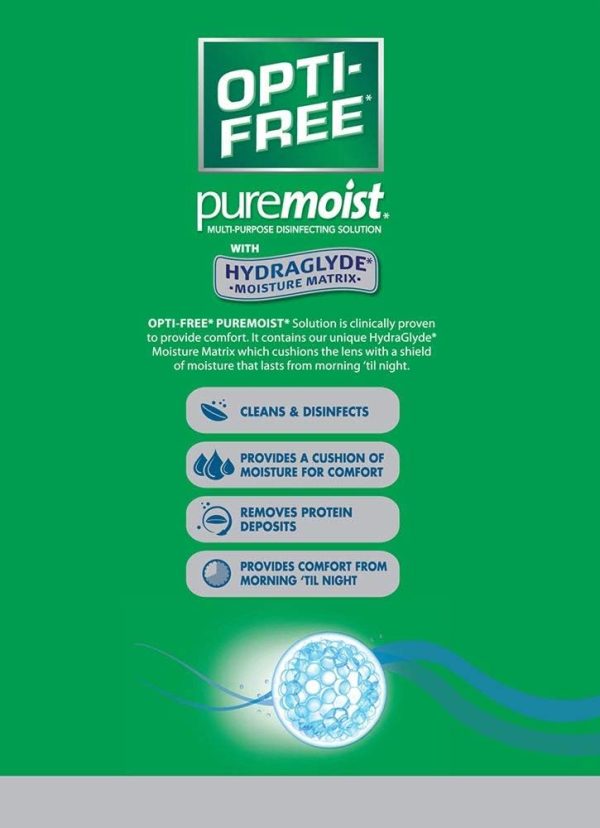 Opti-Free Puremoist Multi-Purpose Disinfecting Solution with Lens Case, 20 - Image 3