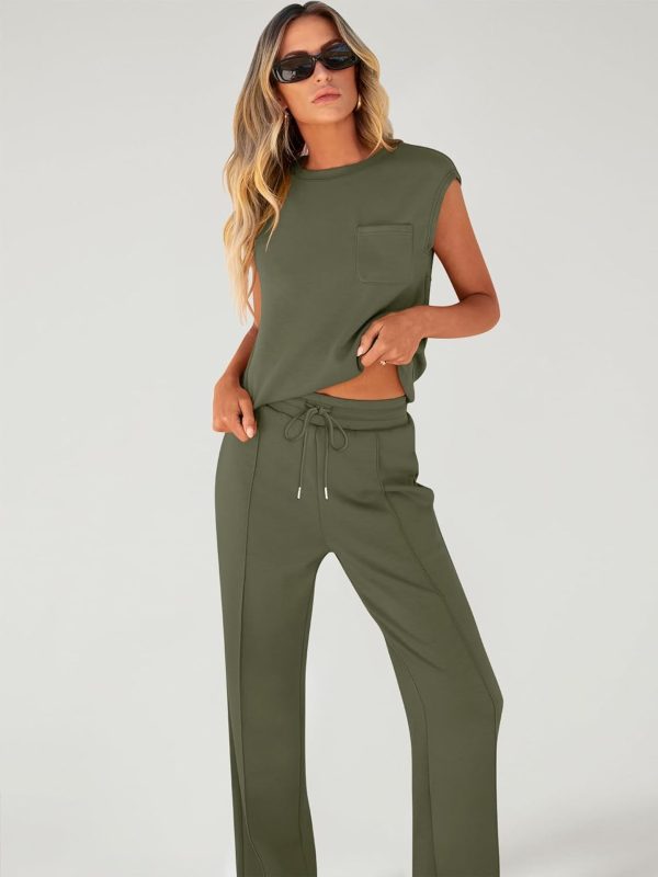 ANRABESS Women's Summer 2 Piece Outfits Casual Sleeveless Sweatsuits - Image 6