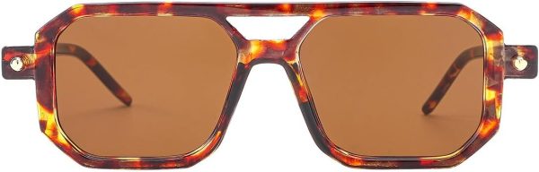 JOVAKIT Retro Aviator Sunglasses for Women Men Fashion Rectangle Sun - Image 2
